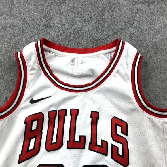 Vintage Michael Jordan Chicago Bulls Jersey Mens Small White Red Swingman Nike - Picture 4 of 9